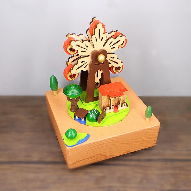 Automatic Rotate Ferris Wheel Wooden Music Box