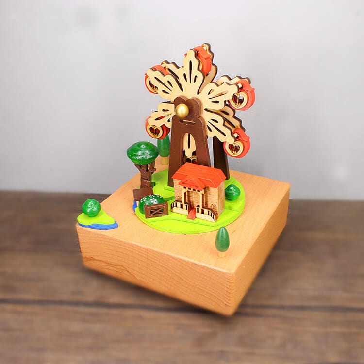 Automatic Rotate Ferris Wheel Wooden Music Box