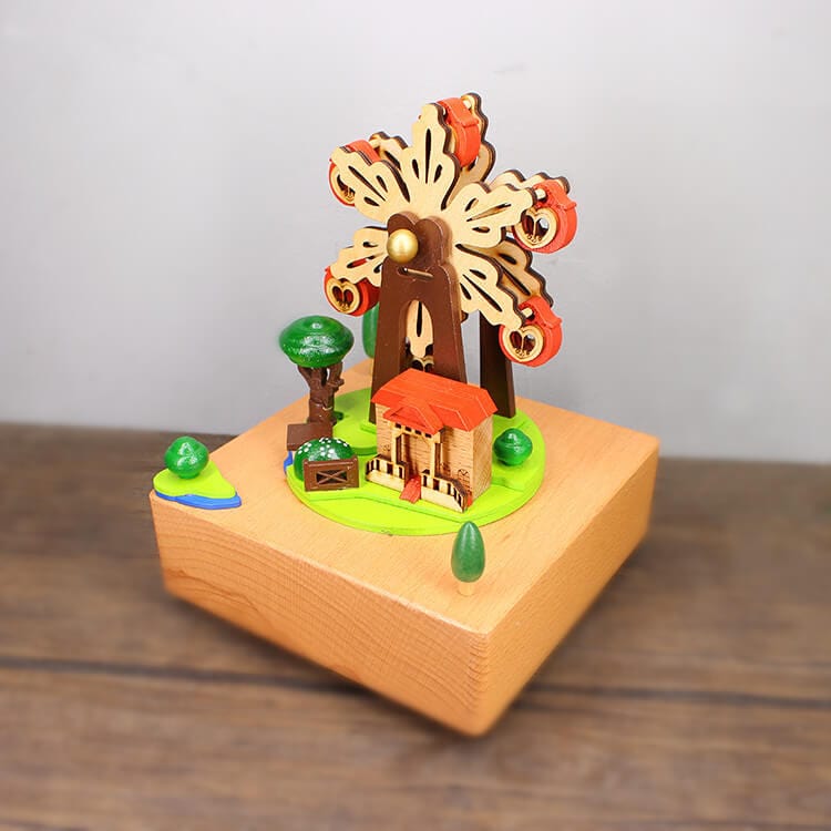 Automatic Rotate Ferris Wheel Wooden Music Box