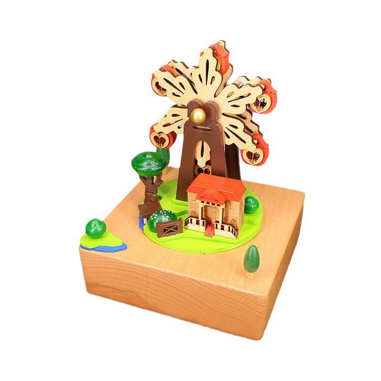 Automatic Rotate Ferris Wheel Wooden Music Box