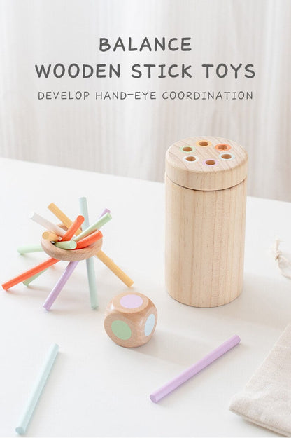 Wooden Puzzle Balance Stick Game Toy for kid Sensory Training