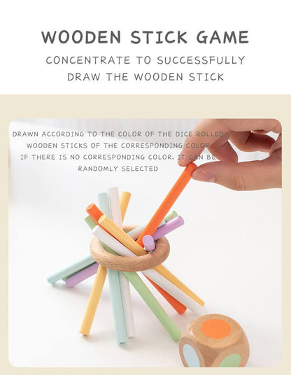 Wooden Puzzle Balance Stick Game Toy for kid Sensory Training