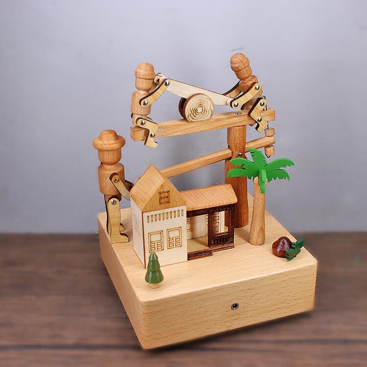 Electric Wooden Music Box-Sawman