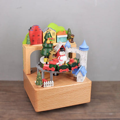 Rechargable Wooden  Electric Music box- Chistmas Train