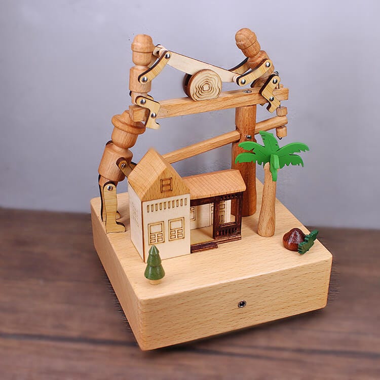 Electric Wooden Music Box-Sawman