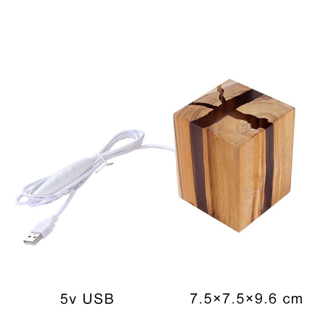 Wooden Resin Cracked Lamp